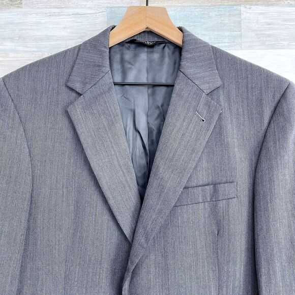 Jos A Bank Signature Wool Suit Gray Herringbone 40S Jacket 36S Pants - Picture 3 of 12